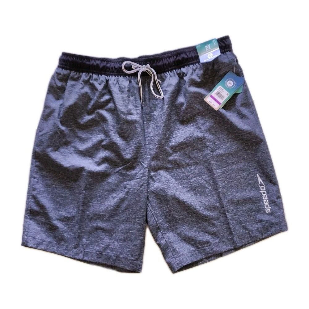 New Speedo Men's XXL Gray 4-Way Stretch Swim Trunks Shorts Athleisure